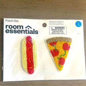 Room Essentials Adhesive Patch Set with Hot Dog and Pizza NEW
